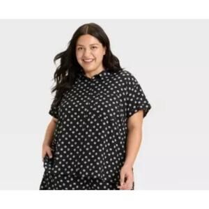 Ava and viv black shell shirt 3X